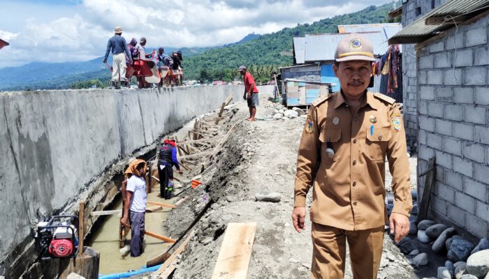 Camat Palasa Turlap dan Beri Apresiasi Perbaikan Tanggul Pantai Desa Ulatan